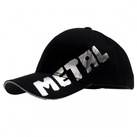 NWOT Black Metal Powerlifting Cotton Hat, One Size, Adjustable - Picture 1 of 9